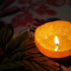 Делаем ароматные свечи из мандарина
