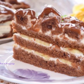 Шоколадно – банановый торт